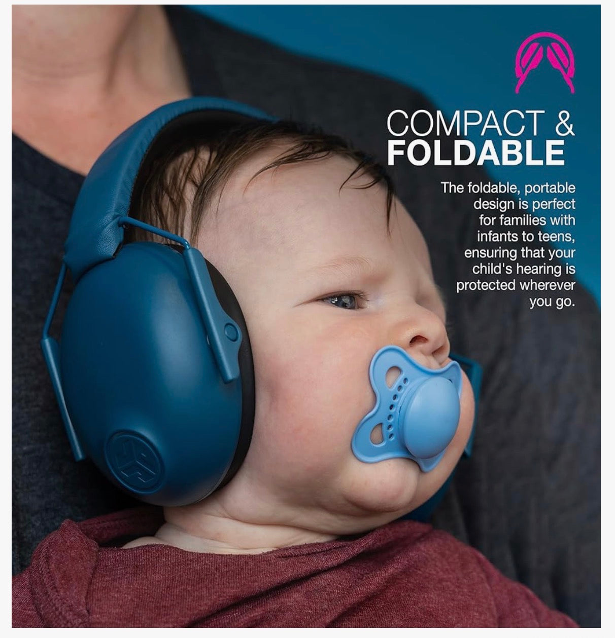 JLab JBuddies Protect Kids Hearing Protection Earmuffs – Noise Reduction Headphones (Fits Infants to Teens)