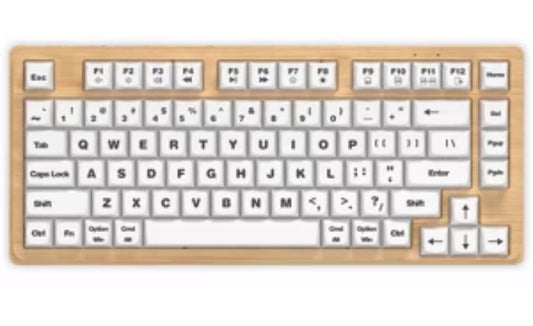 iJoy Wireless Keyboard – Wood Style, 82 Keys, Compact Design