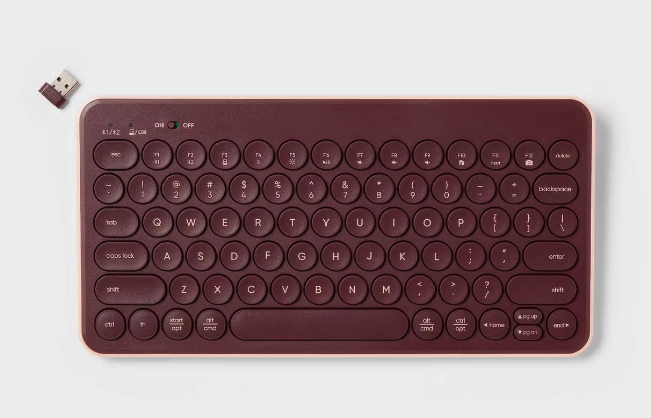 Heyday Compact Wireless Keyboard (Dark Cherry)