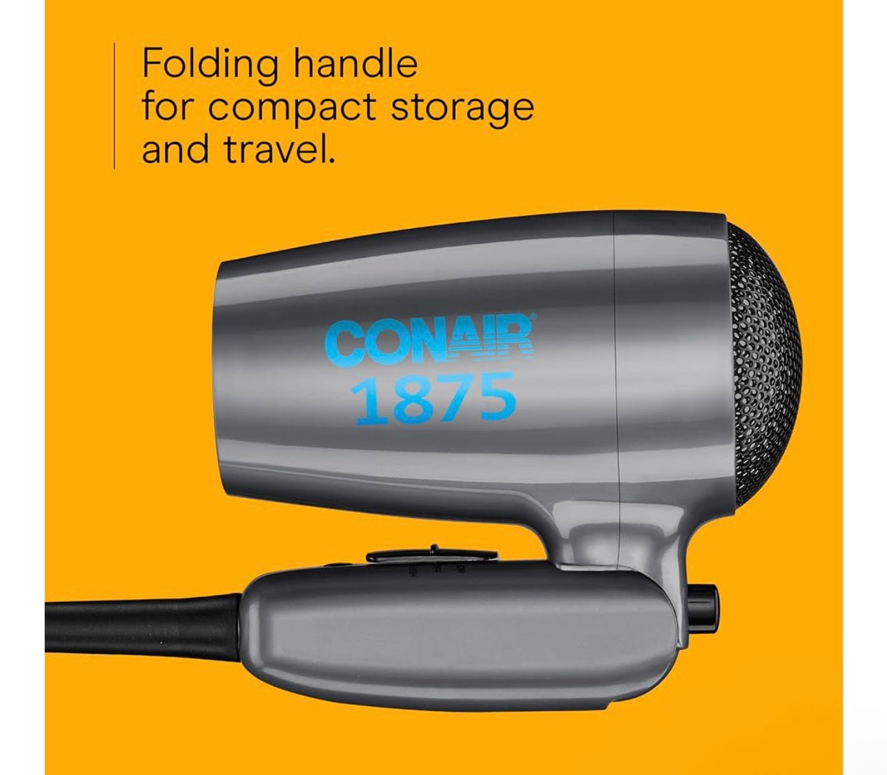 Conair 1875 Watt Compact Hair Dryer (with Folding Handle) Open Box unit