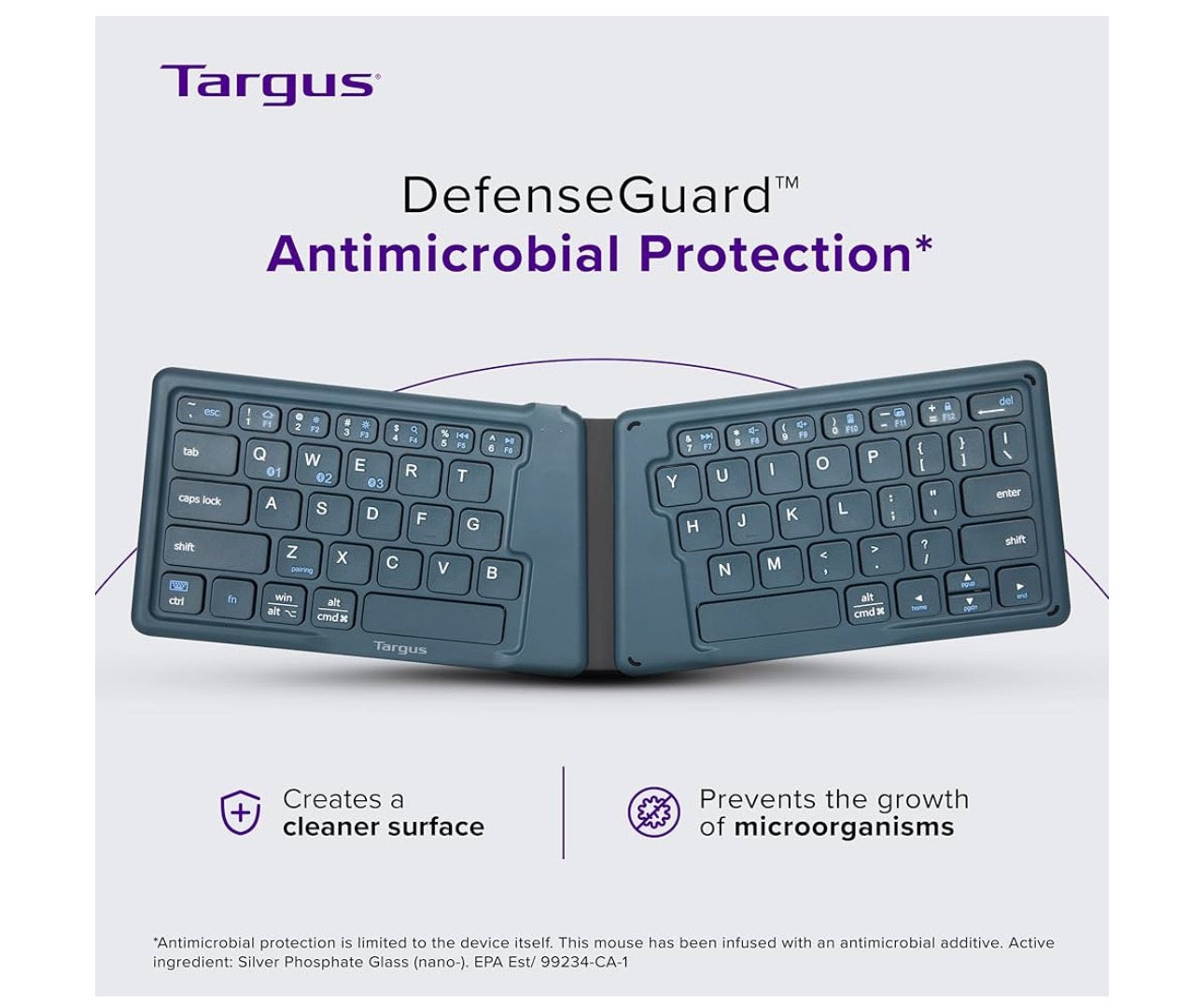 Targus Wireless Folding Keyboard – Ultra Compact, Bluetooth 5.1 – Rechargeable
